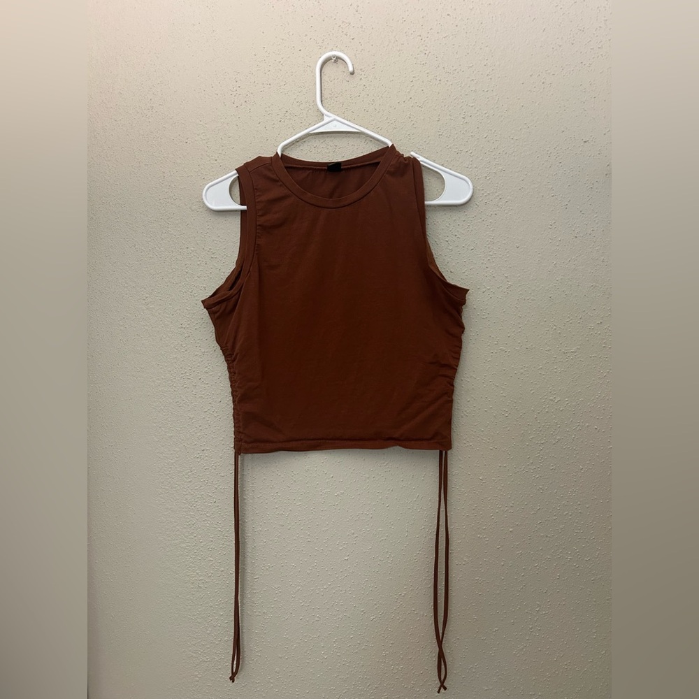 SHEIN Rust Sleeveless Crop Top